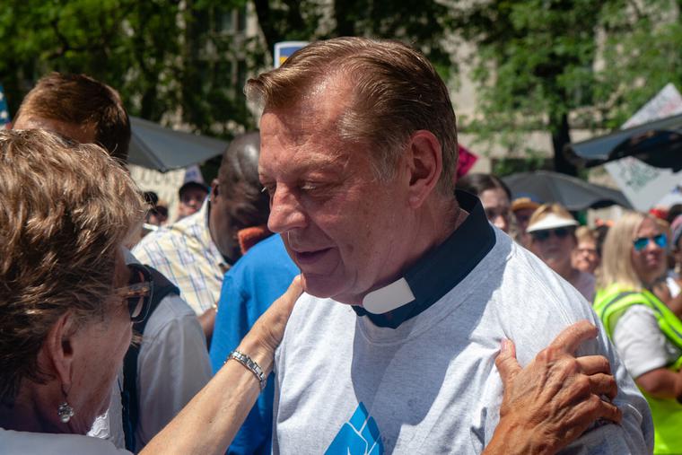 Father Michael Pfleger at a rally in Chicago June, 2018.