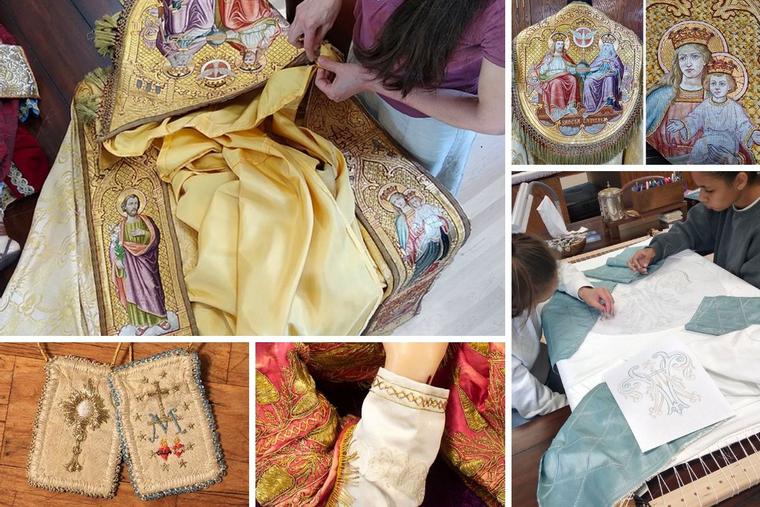 The intricate work is a group effort for St. Martha's Guild at St. John Cantius Church in Chicago.