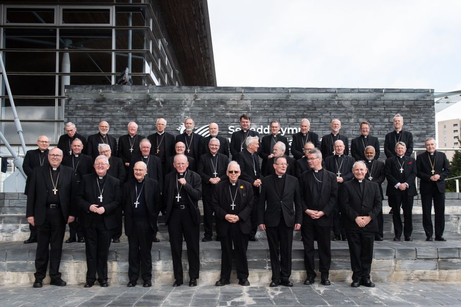 Members of the Catholic Bishops’ Conference of England and Wales gather for their Spring Plenary Assembly in Cardiff, Wales, on May 5.