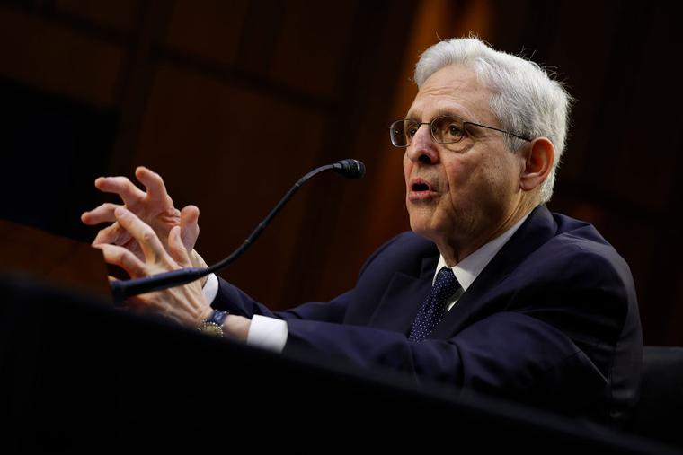 U.S. Attorney General Merrick Garland testifies before the Senate Judiciary Committee in the Hart Senate Office Building on Capitol Hill on March 01, 2023 in Washington, DC. Sen. Josh Hawley asked Garland whether the Department of Justice is ‘cultivating sources and spies in Latin Mass parishes and other Catholic parishes around the country.’