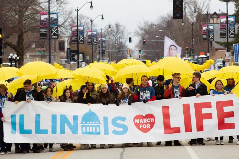 Pro-lifers attend the Illinois March for Life on March 21.
