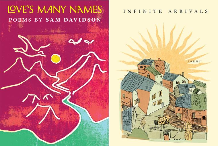 Book covers of ‘Love’s Many Names’ and ‘Infinite Arrivals’