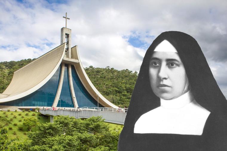 Left: The Sanctuary of St. Pauline in Nova Trento, Brazil. Right: St. Pauline of the Agonizing Heart of Jesus.
Marcelo Ricardo Daros / Anonymous