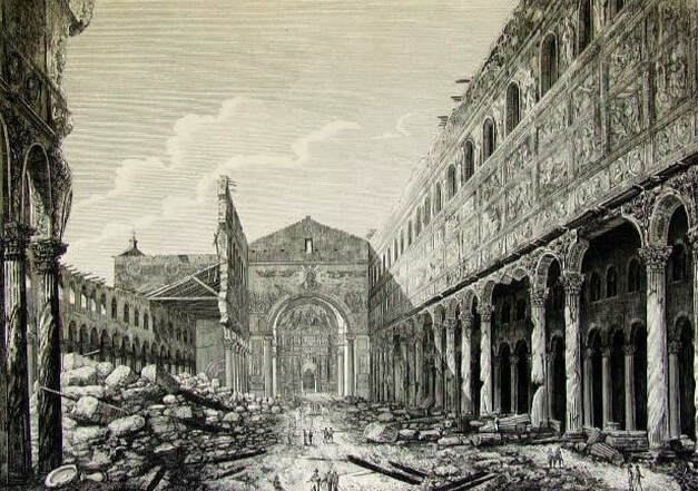 Destruction by fire of St Paul Outside the Walls.