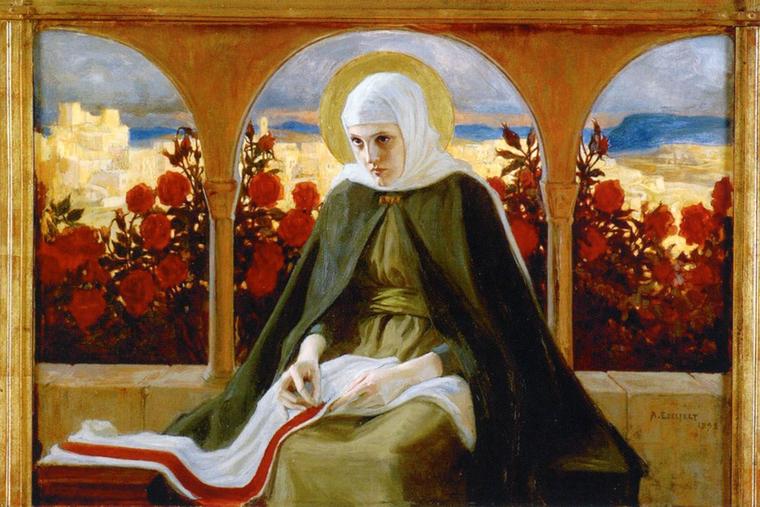 Albert Edelfelt, “The Blessed Virgin Mary in the Rose Garden,” 1898