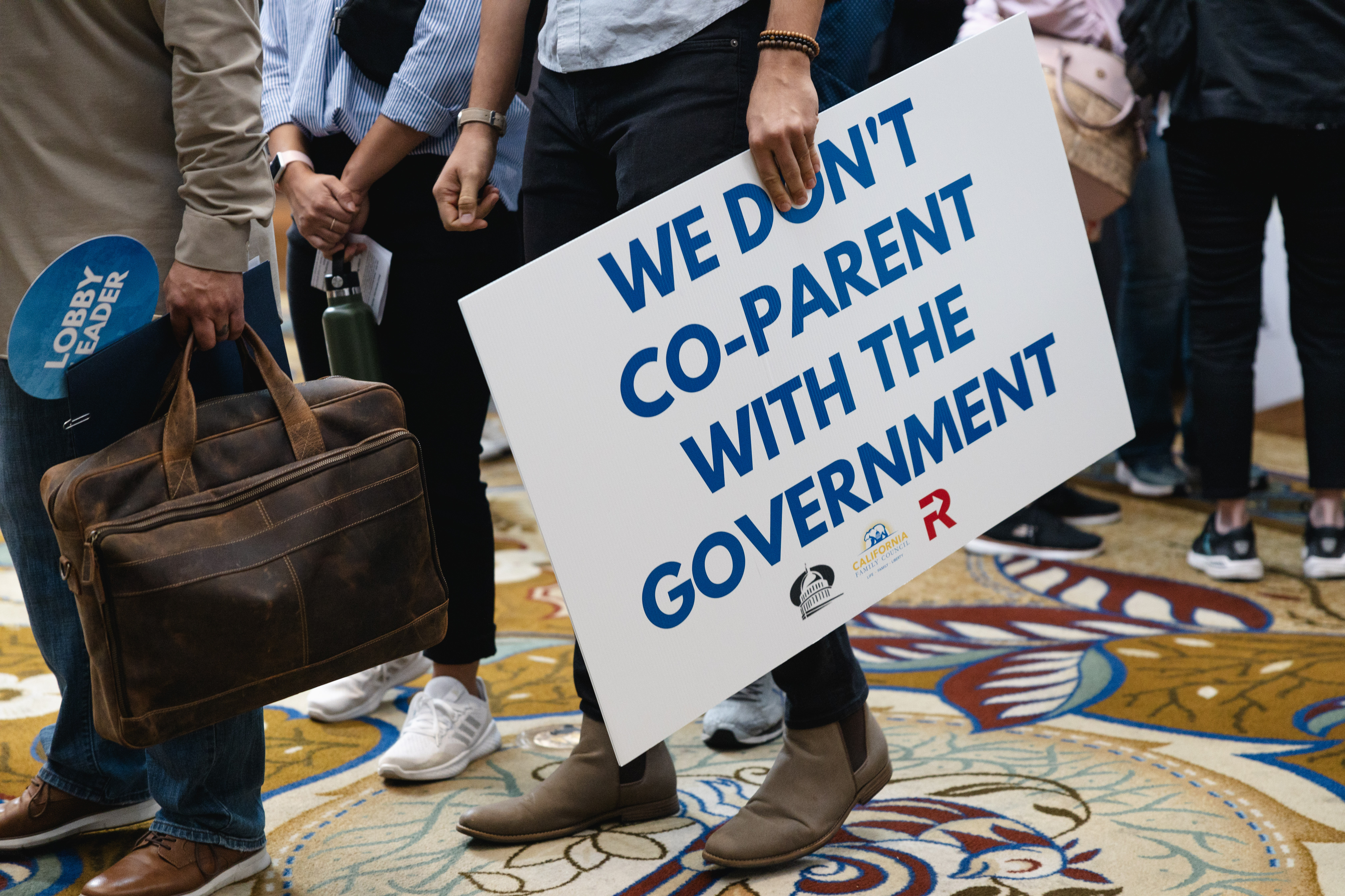 About 1,000 Californians rallied in front of the state capitol steps in Sacramento on Aug. 21, 2023, to protest a series of bills they say would take away their rights as parents. | Credit: Snejanna Yalanji