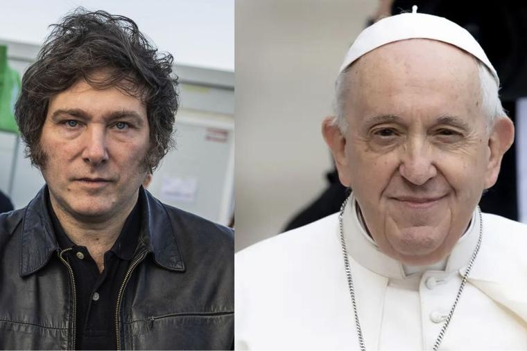 Javier Milei and Pope Francis.