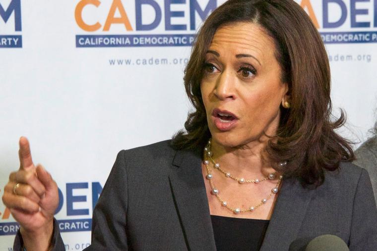 Kamala Harris speaks Nov. 16, 2019, at the Democratic Party Endorsing Convention in Long Beach, California.