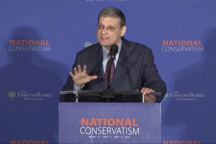 Jewish scholar Yoram Hazony speaking at the National Conservatism Conference. 