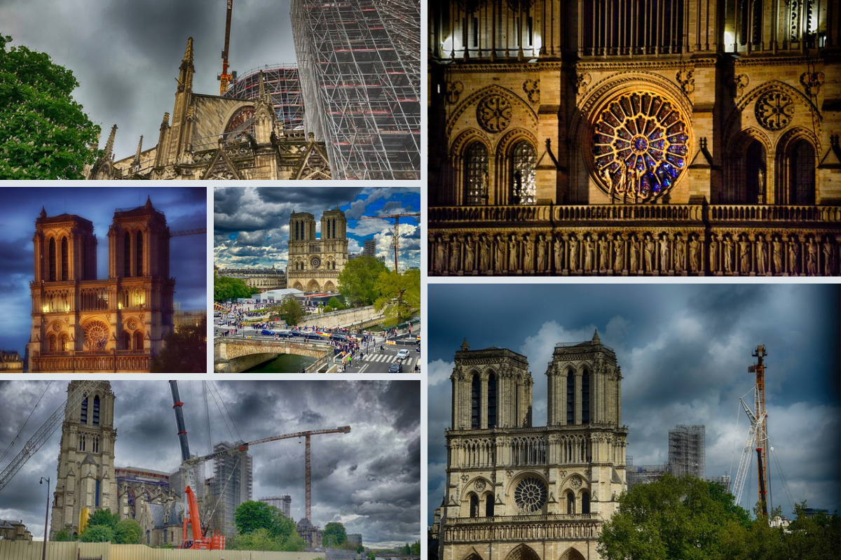 Notre Dame restoration collage