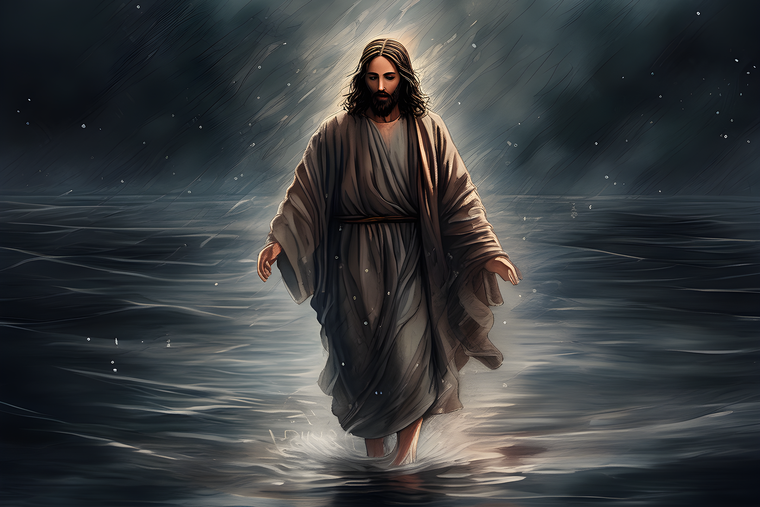 Jesus Christ Graphic Novel Walking on Water Miracle Love Hope Photo