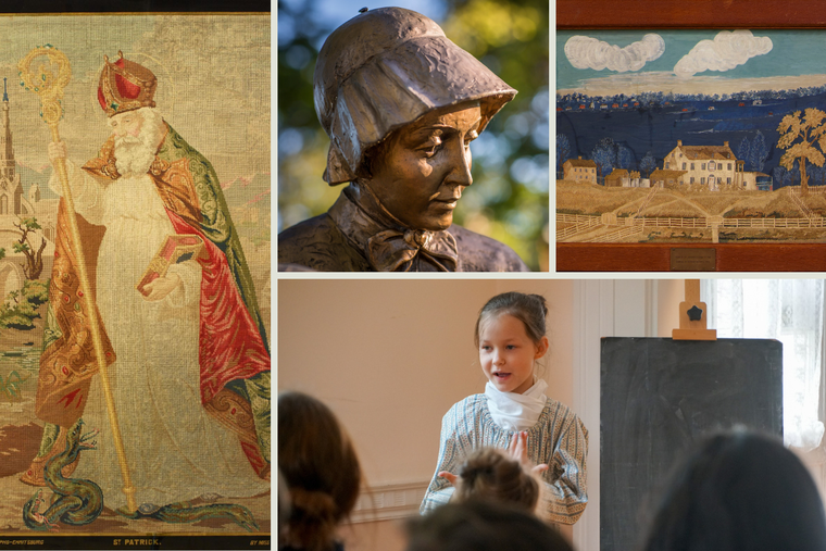 The ‘Fancywork’ exhibit at the Seton Shrine highlights needlework done by students in the late 1800s at St. Joseph’s School. The new museum honors its namesake, St. Elizabeth Ann Seton, and features junior interpreters, who help bring history to life. 